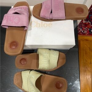Chloe Pink and Cream Sandals